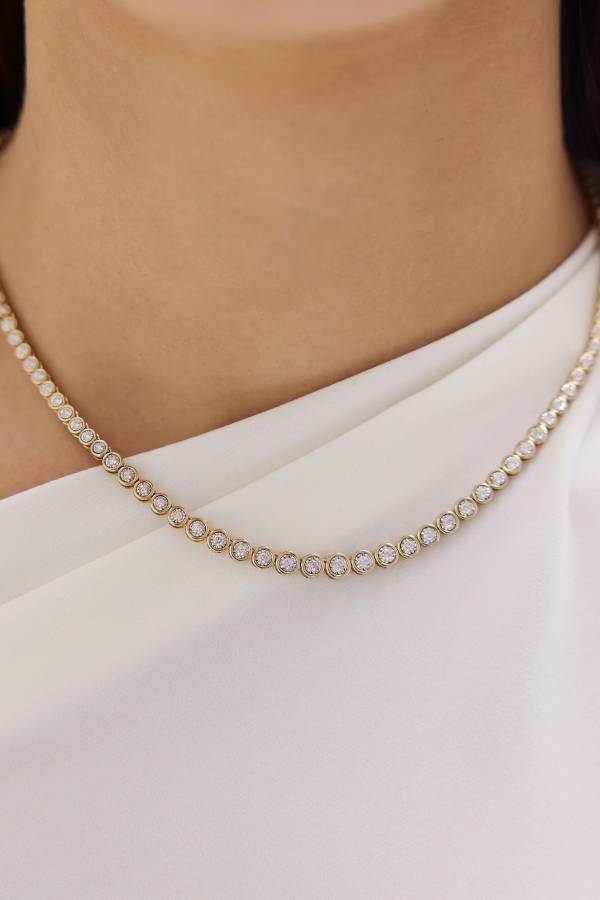 Full diamond collarbone necklace