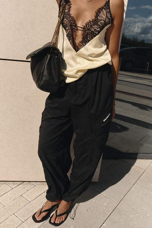 Lace deep V thin strap sexy inner tank top