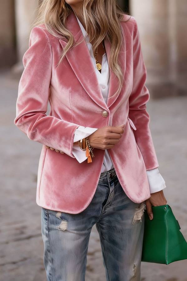 Vintage Velvet Slim-Fit Blazer