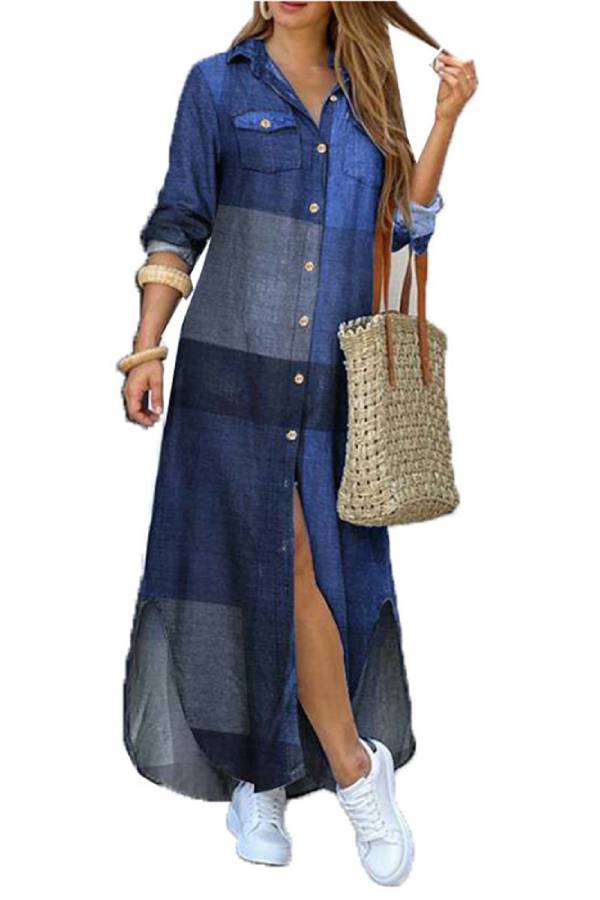 Art print shirt dress