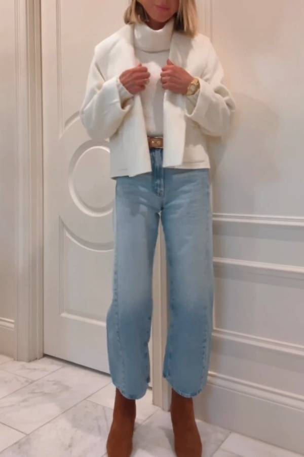 Short lapel wool coat