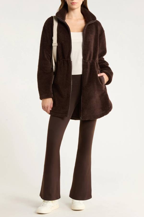 Faux Shearling Longline Jacket