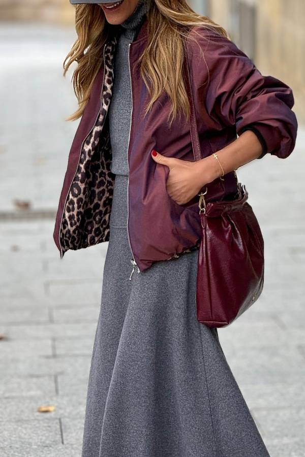 Reversible leopard print baseball jersey