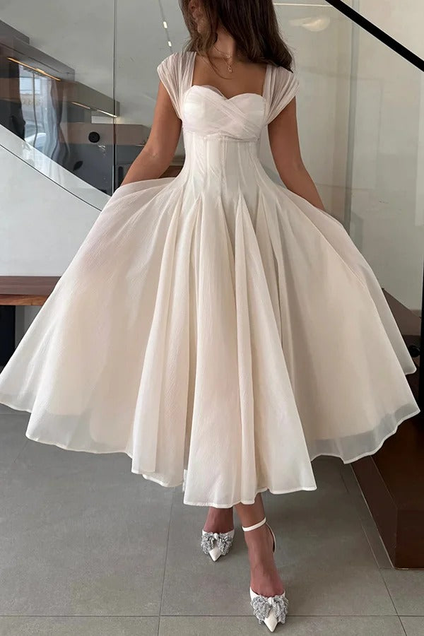 Elegant Sleeveless Waist-cinching Mesh Full-hem Maxi Dress