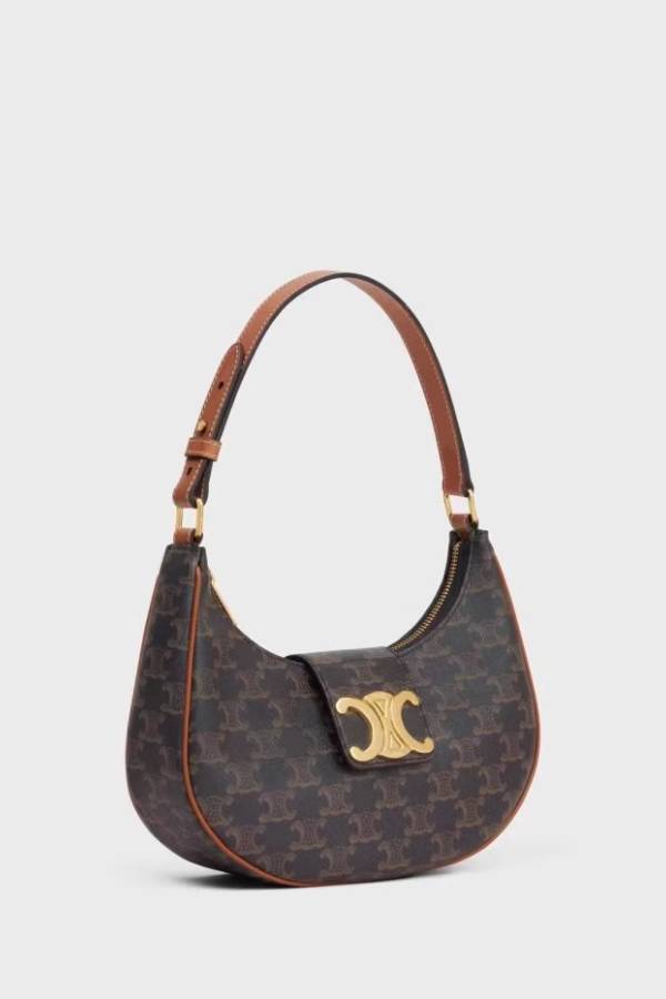 Retro metal buckle crescent bag