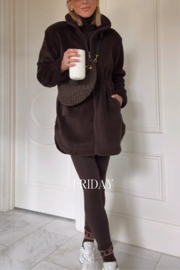 Faux Shearling Longline Jacket