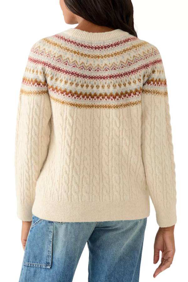Women's Fairisle Cable Mix Crew Sweater