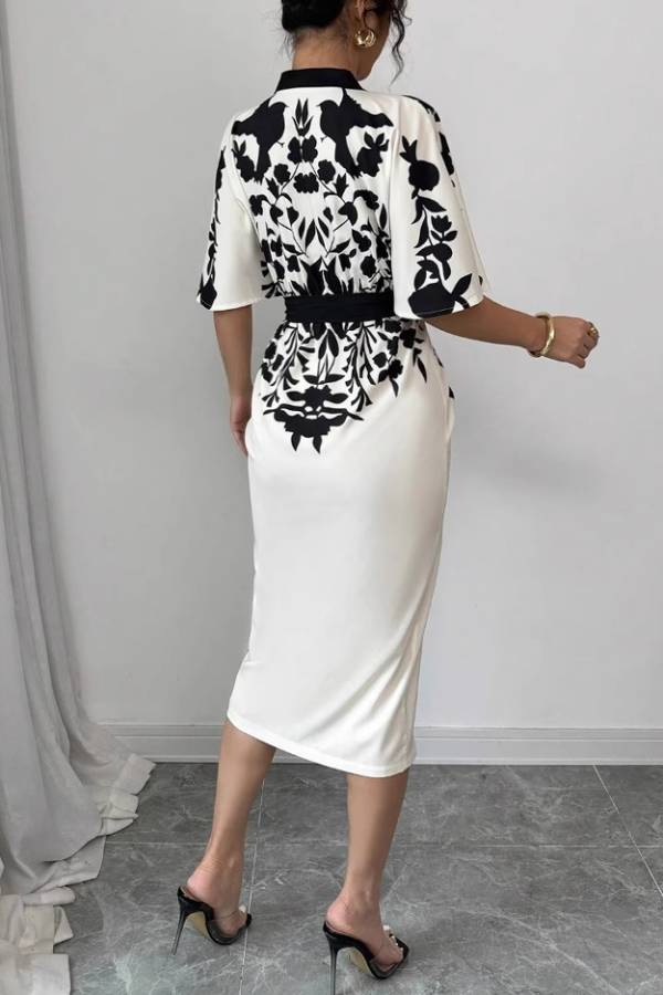 Printed split cuff cardigan