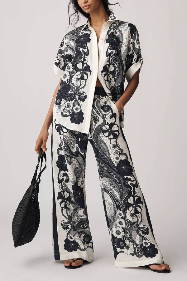 ALEMAIS Mickey Linen Wide-Leg Pants