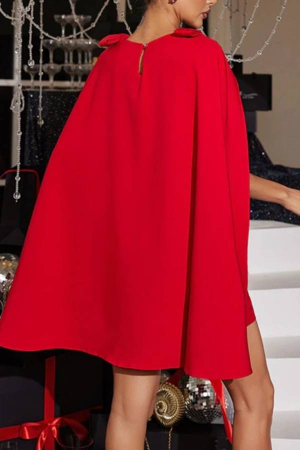 Faustina Bow Cape Mini Dress