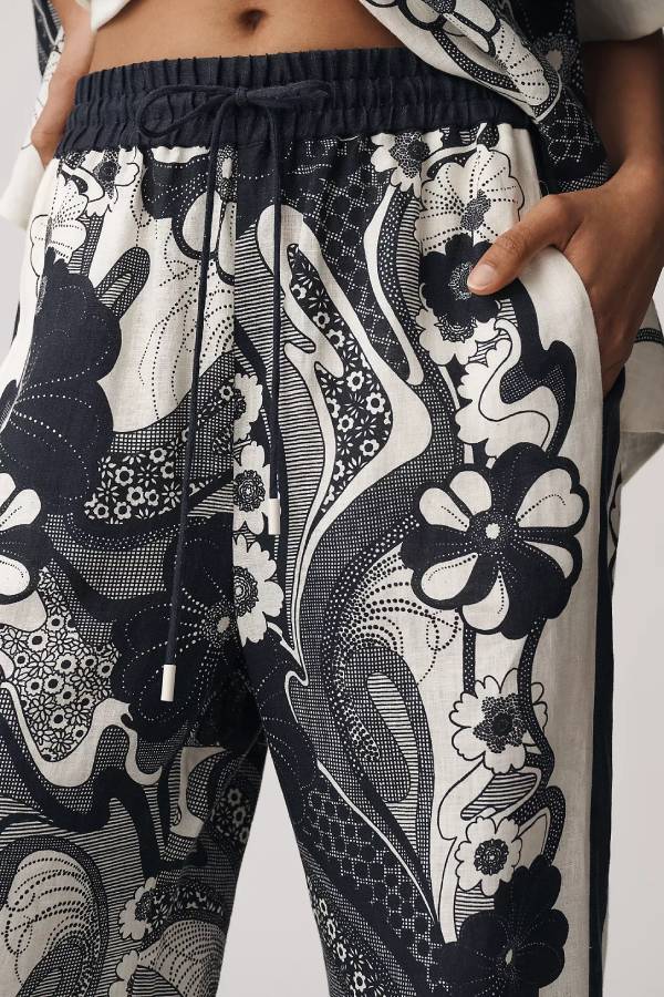 ALEMAIS Mickey Linen Wide-Leg Pants