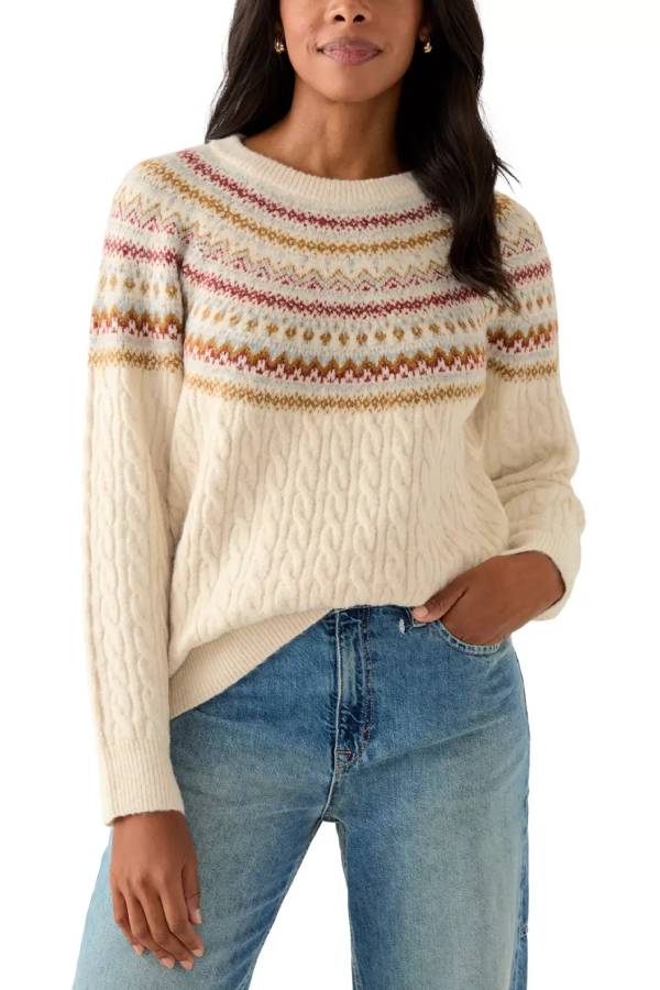 Women's Fairisle Cable Mix Crew Sweater