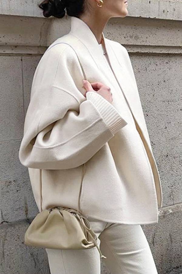 Pleated drawstring cloud bag