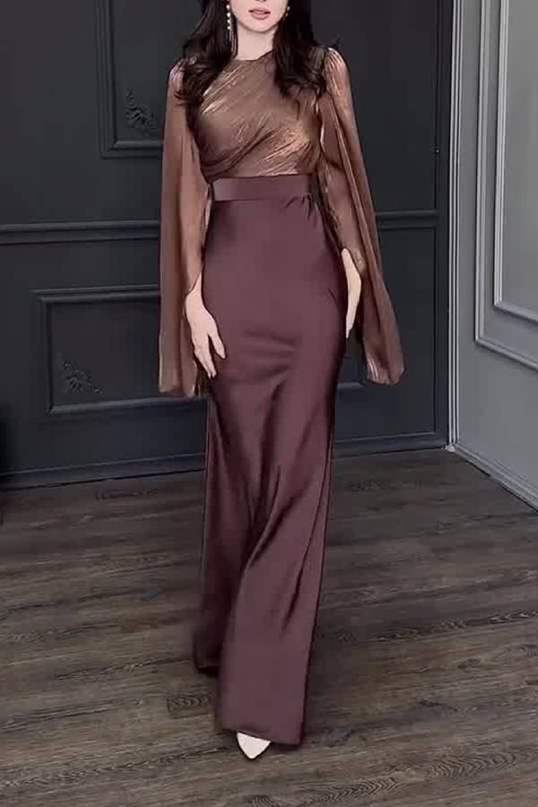 Goddess temperament long-sleeved dress