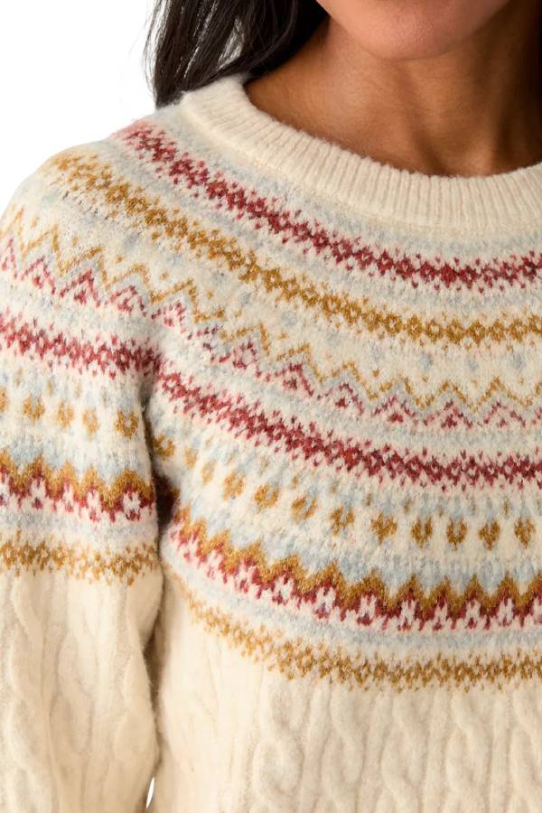 Women's Fairisle Cable Mix Crew Sweater