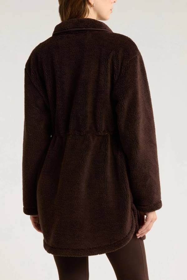 Faux Shearling Longline Jacket
