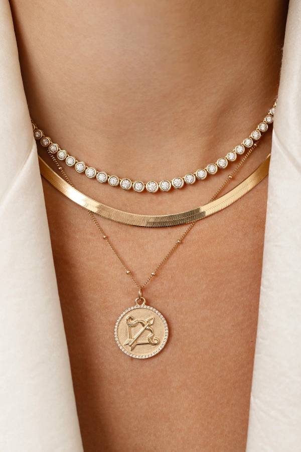 Full diamond collarbone necklace