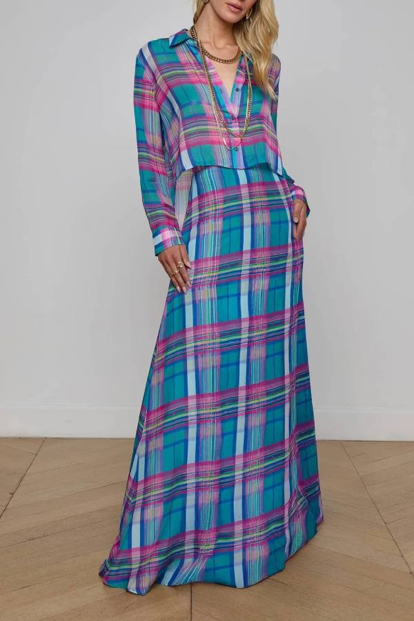Patricia Plaid Maxi Skirt