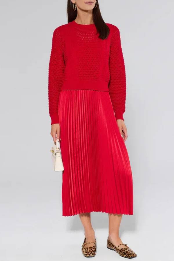 Gabbie Red Two Piece Midi Dress