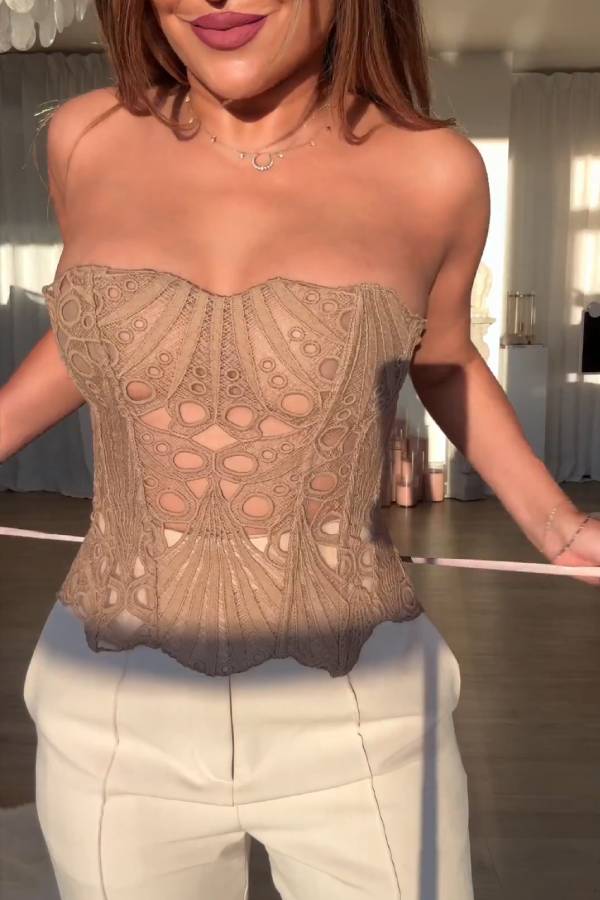 Lace strapless top