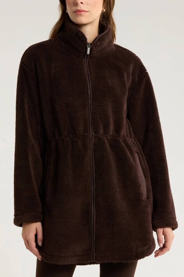 Faux Shearling Longline Jacket