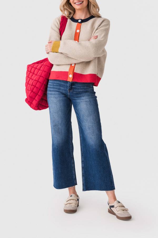 Risen Jenny High Rise Raw Hem Crop Wide Leg Jeans