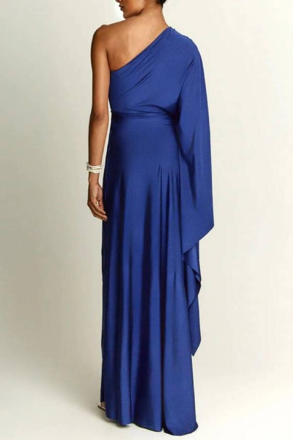 Elegant One Shoulder Long Party Slit Maxi Dress