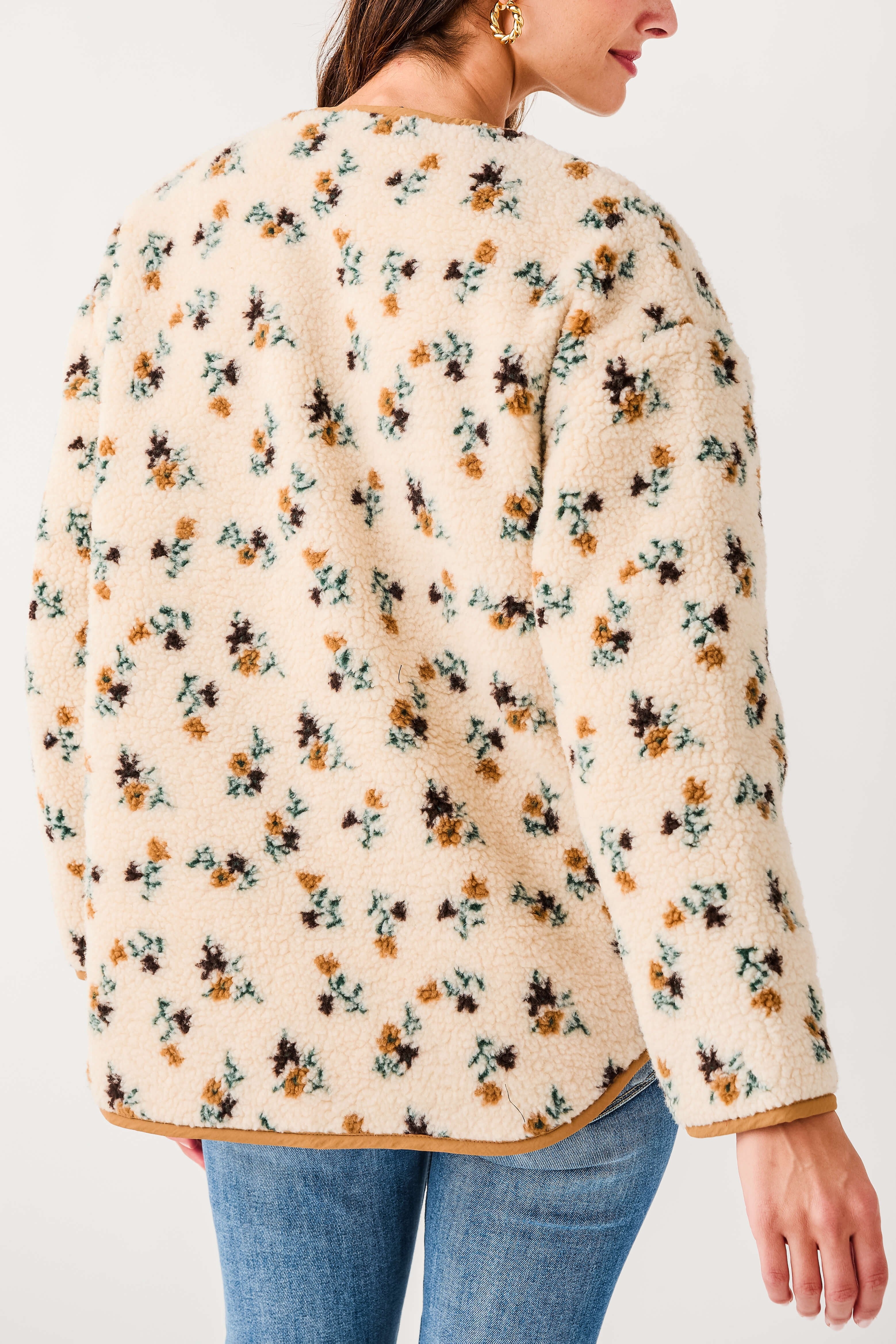 RD Style Sophia Sherpa Button Front Jacket