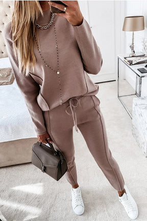 Casual Loose Long Sleeve Knitted Women's Suit