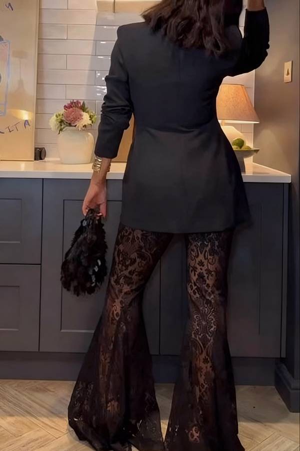 Ready for Tonight V-neck Button Up Long Sleeve Waisted Blazer