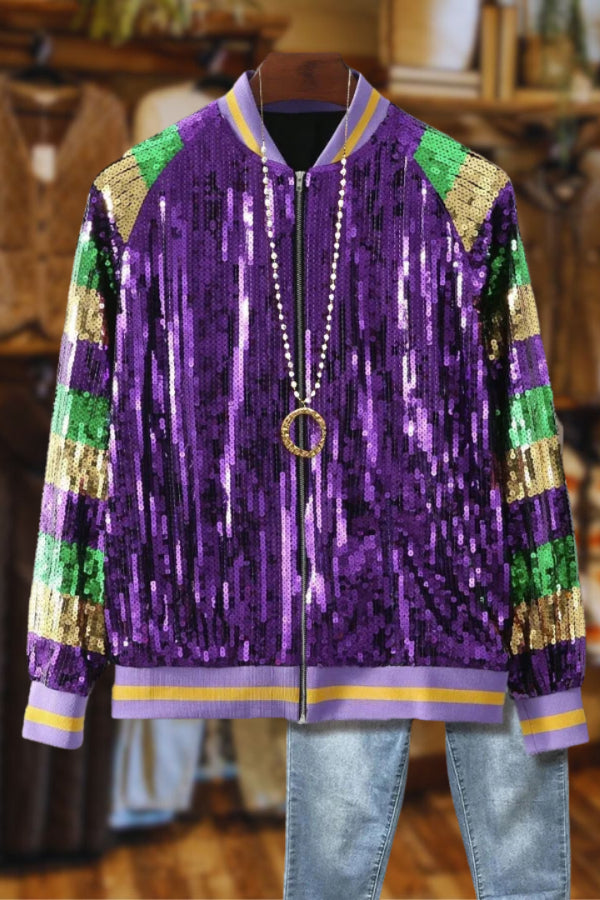 Colorful Sequin Mardi Gras Jacket