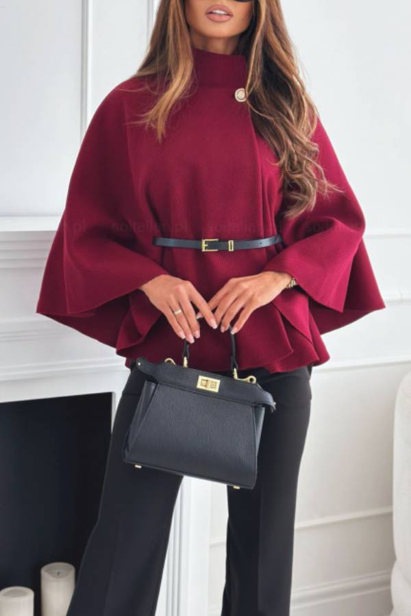 High-necked cape-style top