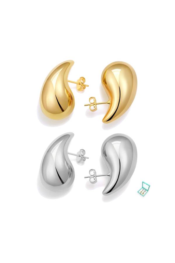 Women's chunky gold earrings