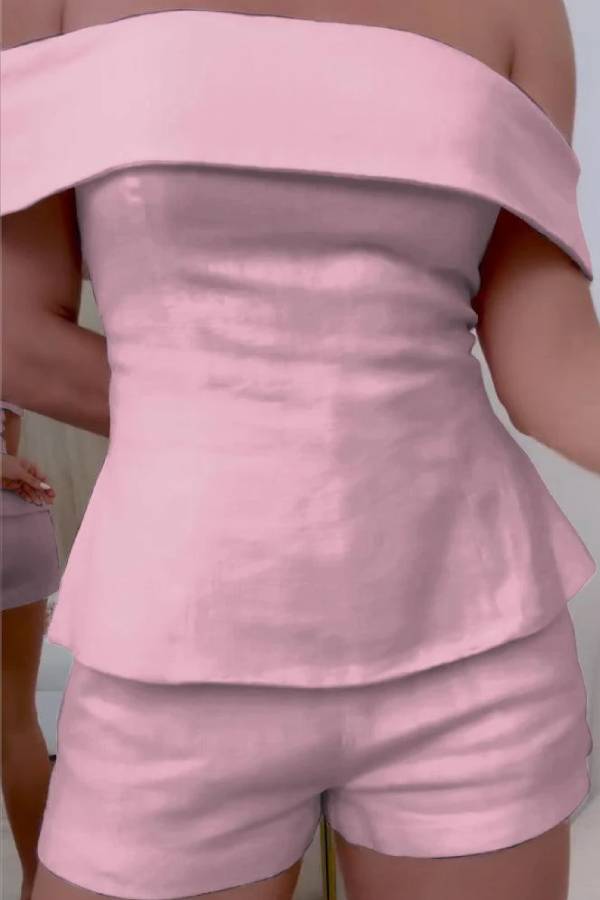 White Cotton and Linen Two-piece Suit