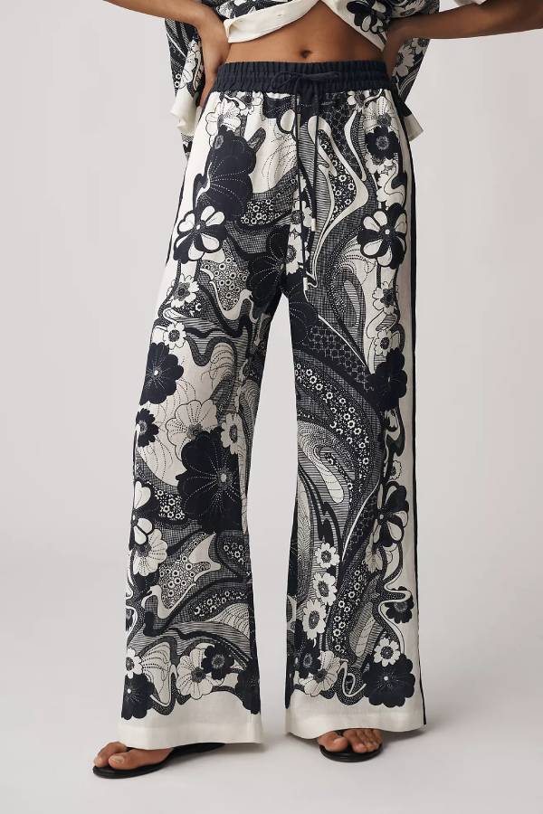 ALEMAIS Mickey Linen Wide-Leg Pants