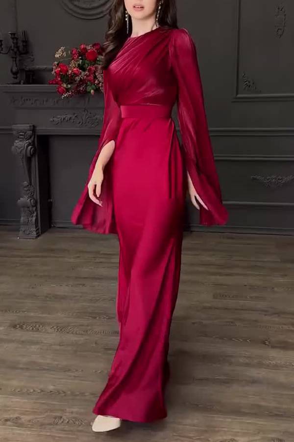 Goddess temperament long-sleeved dress