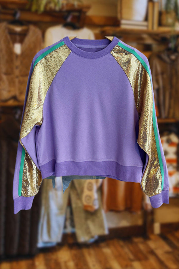 Sequin Patchwork Mardi Sweatshirt