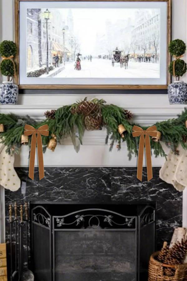 Velvet bow Christmas decorations