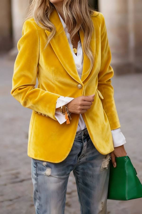 Vintage Velvet Slim-Fit Blazer