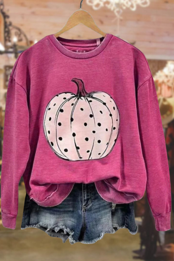 Pumpkin Washed Cotton Sweatshirt
