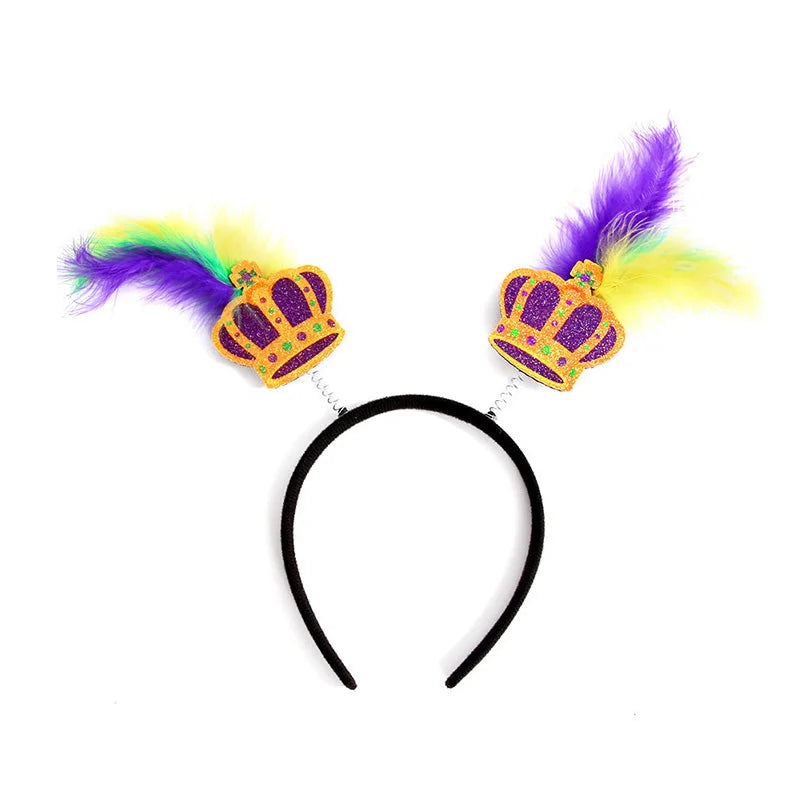 Mardi Gras Feather Parade Headband
