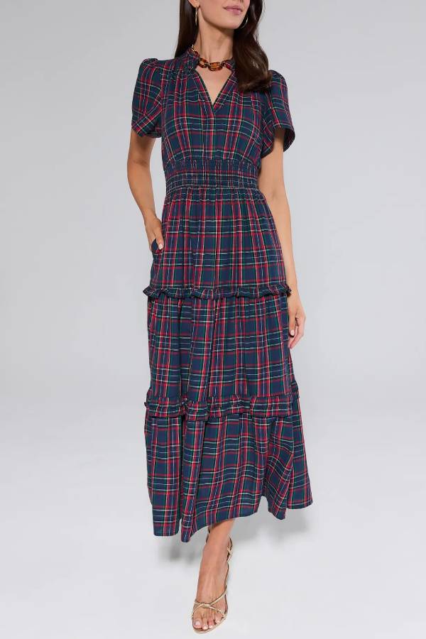 Delise Plaid Maxi Dress