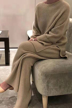 Fashion Rib knitted striped suits
