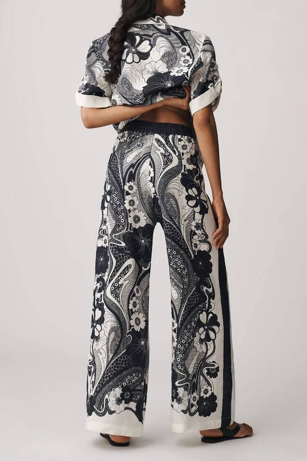 ALEMAIS Mickey Linen Wide-Leg Pants