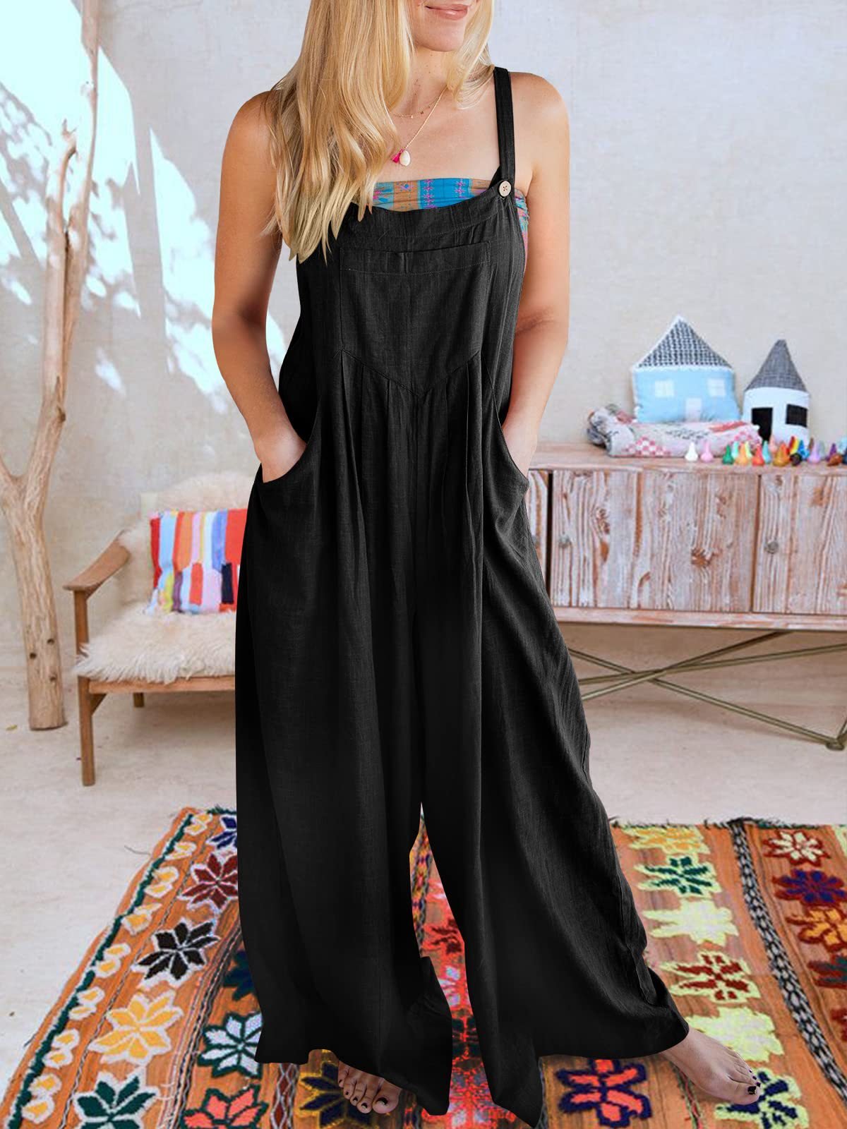 LAST DAY 50% OFF🔥-Plus Size Wide Leg Overalls Jumpsuit (Buy 2 Free Shipping)