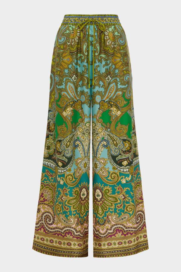 Clemenza Wide-Leg Silk Pants