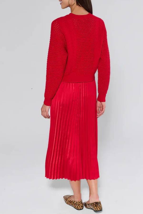 Gabbie Red Two Piece Midi Dress