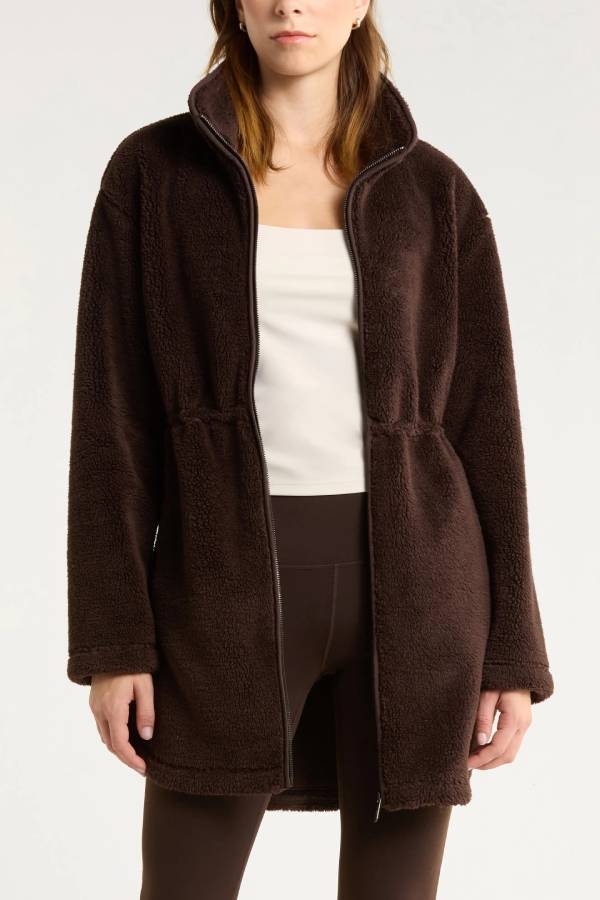 Faux Shearling Longline Jacket