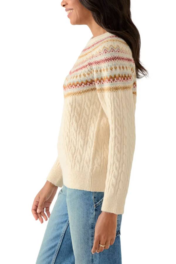 Women's Fairisle Cable Mix Crew Sweater