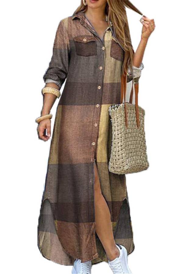 Art print shirt dress